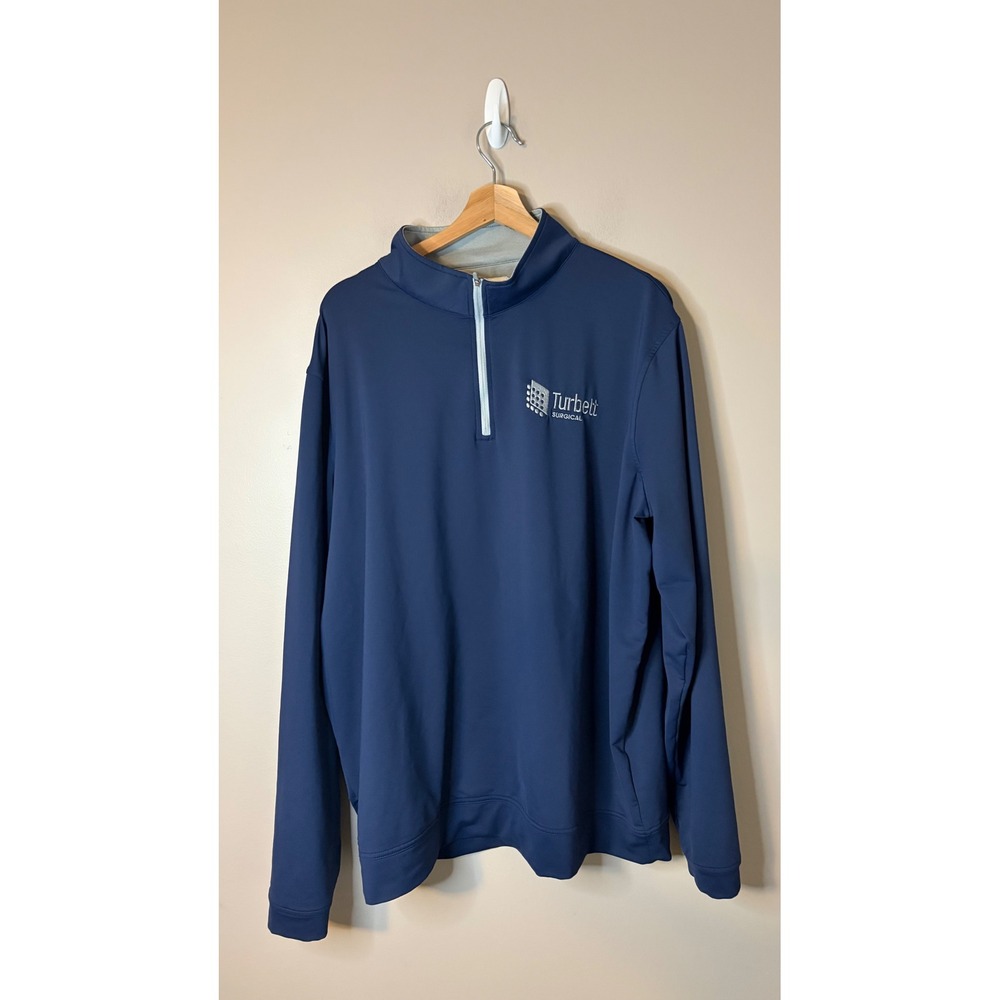 Peter Millar Quarter Zip Pullover Mens XXL Navy Blue Embroidered
